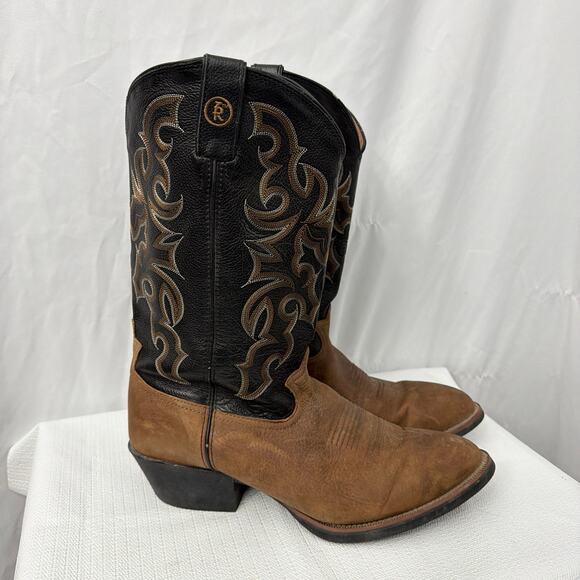 Tony Lama Boots Mens 13 D Brown Black Western Cowboy Leather RR4001 Rodeo 3R - Picture 1 of 10
